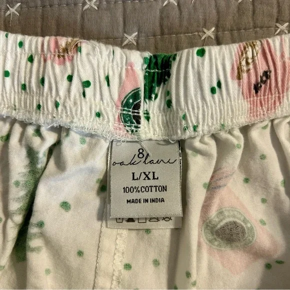 Festive Women’s Cotton Tree and Coffee Print Pajama Bottoms. Sz L/XL - Picture 4 of 4